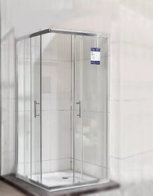 Corner Entry Shower Enclosure Walk in Cubicle Sliding Door Shower Tray Riser Kit