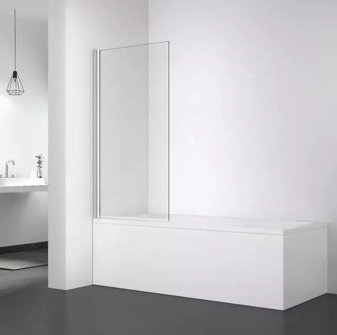 Bath Shower Screen Black Tint, Chrome or Grid Folding Glass Panel 800