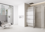 White Printed Shower Screen Walk in Wet Room Enclosure 8mm Easy Clean Tempered Glass