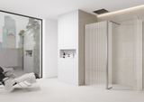 Fluted Walk-In Shower Screen 8mm Tempered Easy-Clean Glass with Chrome Trim