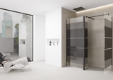 Black Printed Shower Screen Walk in Wet Room Enclosure 8mm Easy Clean Tempered Glass