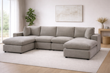 Beige Modular Scandinavian Sofa 1, 2 or 3 Seater | Linen Fabric | Left/Right Corner & Ottoman