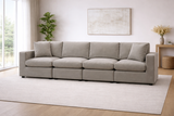 Beige Modular Scandinavian Sofa 1, 2 or 3 Seater | Linen Fabric | Left/Right Corner & Ottoman