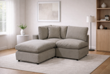 Beige Modular Scandinavian Sofa 1, 2 or 3 Seater | Linen Fabric | Left/Right Corner & Ottoman