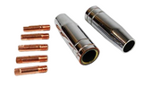 Gasless Mig 2 Welding Shrouds Push Fit And 5 Torch Tips 0.8mm