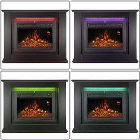 Modern Electric Fireplace with Remote Control & LED Log Fire Effect