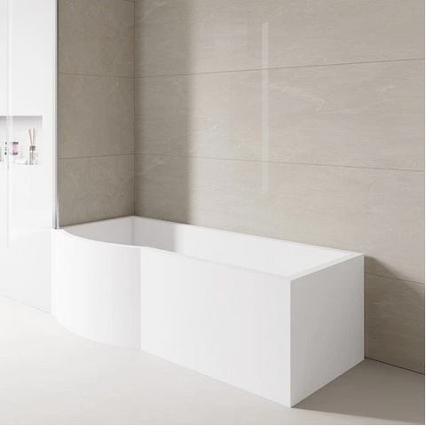 P‑Shaped Bath 1500/1700mm Left or Right – With Front & End Panels + Optional Screens