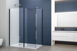 Walk In Shower Screen Black or Enclosure Flipper Wet Room 8mm Easy Clean Glass