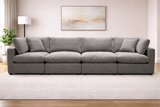 Grey Modular Scandinavian Sofa 1, 2 or 3 Seater | Linen Fabric | Left/Right Corner & Ottoman