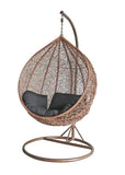 Brown Colour Rattan Swing Egg Chair Outdoor Garden Patio Hanging Wicker Weave Furniture