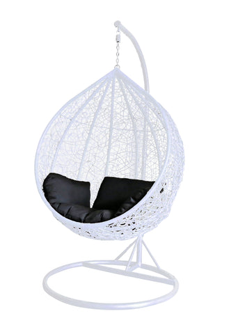 White Colour Rattan Swing Egg Chair Outdoor Garden Patio Hanging Wicker Weave Furniture