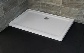 Slimline Shower Tray Stone Square Rectangle for Shower Enclosures - FREE WASTE