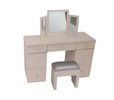 Pink Mirrored Dressing Console Table Mirror Stool