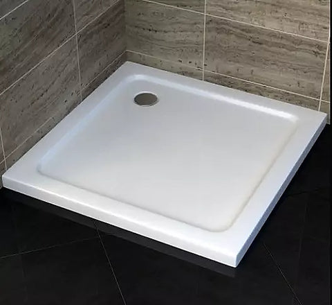 Slimline Shower Tray Stone Square Rectangle for Shower Enclosures - FREE WASTE