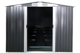 Grey Metal Garden Shed Grey 7ft 9" x 9ft 11" With Base