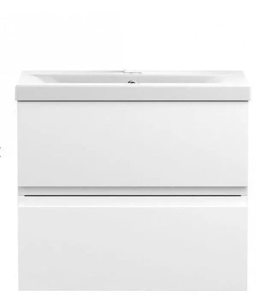 Handleless Bathroom High Gloss White Wall Hung Vanity Unit Sink Cabine ...