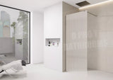Fluted Walk-In Shower Screen 8mm Tempered Easy-Clean Glass with Chrome Trim