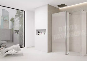 Fluted Walk-In Shower Screen 8mm Tempered Easy-Clean Glass with Chrome Trim