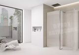 Fluted Walk-In Shower Screen 8mm Tempered Easy-Clean Glass with Chrome Trim