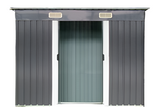 Grey Metal Garden Shed Grey 7ft 1" x 3ft 7" With Base