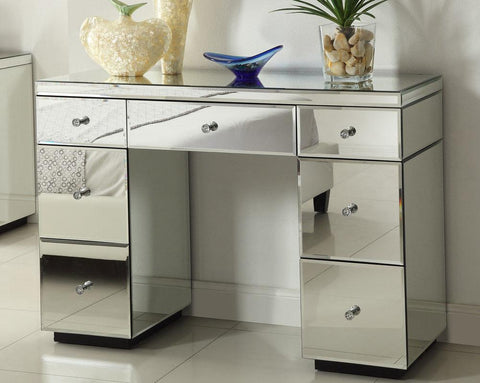 Bevelled Mirrored Dressing table Furniture Glass With Drawer Console Bedroom Mirror