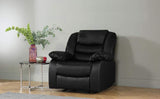 Black Recliner Sofa Leather bonded Reclining Lazyboy Sofa Suite Sofas Chair 3 2 or 1