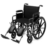 Extra Wide Seat 24" Wheelchair Folding Self Propelled Puncture Proof