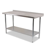 Stainless Steel Commercial Catering Table 4ft x 2ft Work Bench Kitchen Top with Backsplash