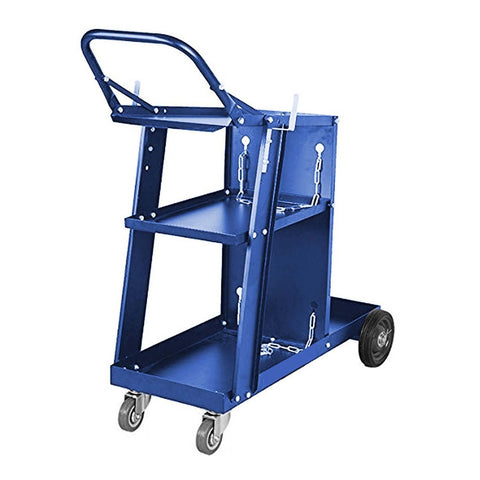 Blue Welding Cart Plasma Cutter Welder Mig Tig Arc Storage For Tanks Gas Bottle