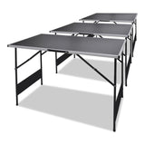 3m Long 3 Section Folding Height Adjustable Wallpaper Pasting Trestle Table Work Aluminium3 meter