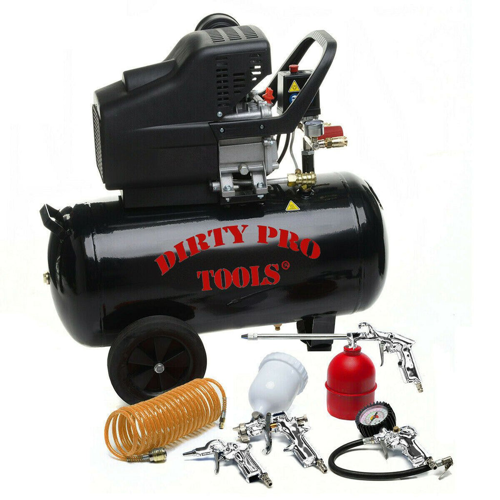 AIR COMPRESSOR 50 LITRES 8BAR 115PSI 230V ELECTRIC 50l - FREE TOOL KIT ...