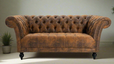 DProT Handmade Pu- Leather Chesterfield Sofa Armchair 1.5, 2 or 3 Seater Settee 