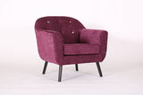 Retro Designer Accent Curved Fabric Linen Tub Chair Armchair Sofa