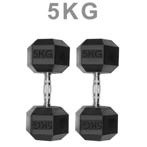 Dumbbells Rubber Encased Weights Sets, Hexagonal Dumbbell Gym Pairs