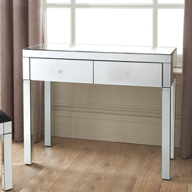 Mirrored Dressing Table Furniture Glass With Drawer Console Bedroom Bevelled Mirror