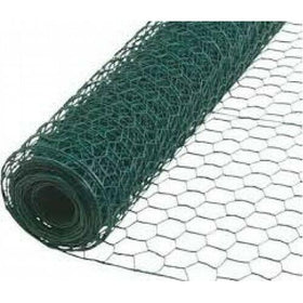 PVC Coated Chicken Wire Rabbit Mesh Green Fencing Aviary Fence 25M 2 widths