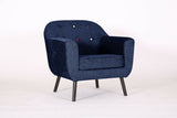 Retro Designer Accent Curved Fabric Linen Tub Chair Armchair Sofa